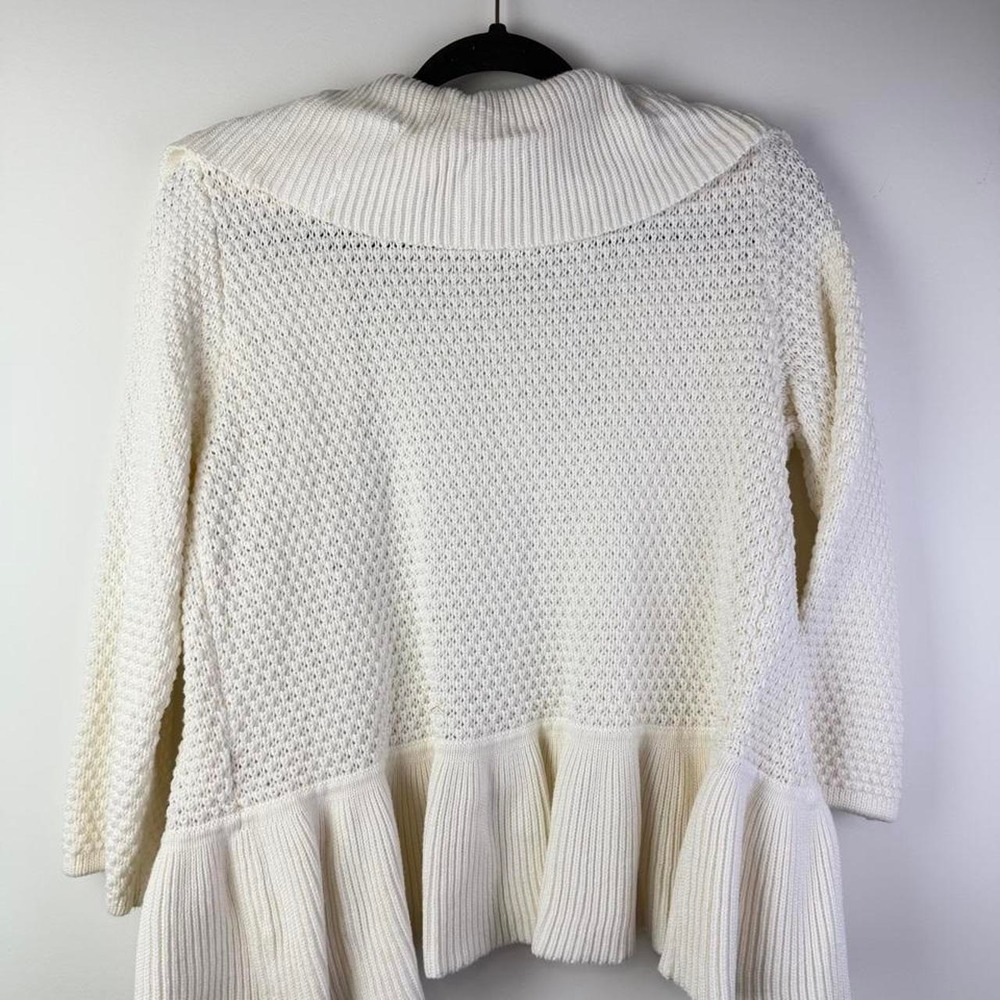 Ruby Rd. Large Women's Top White Knit Sweater - Picture 4 of 6